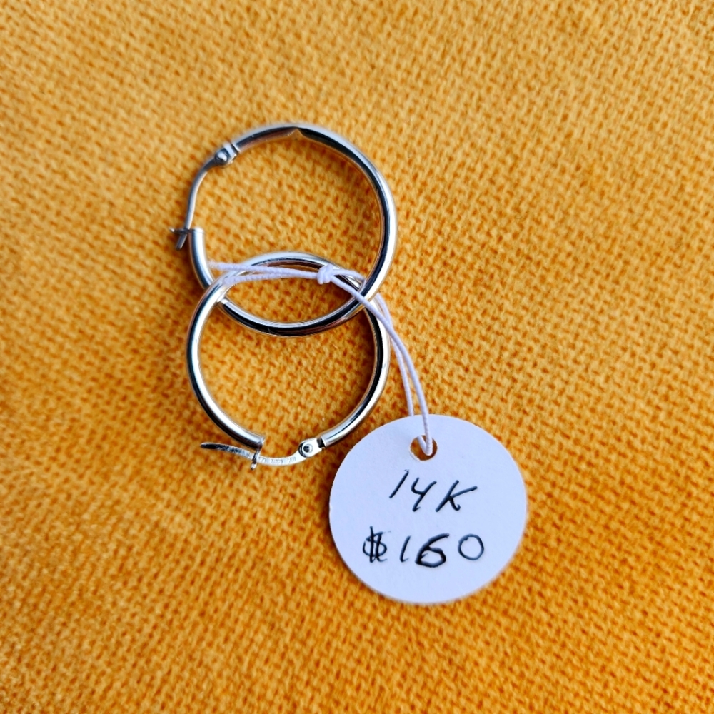 White Gold Hoop Earrings
